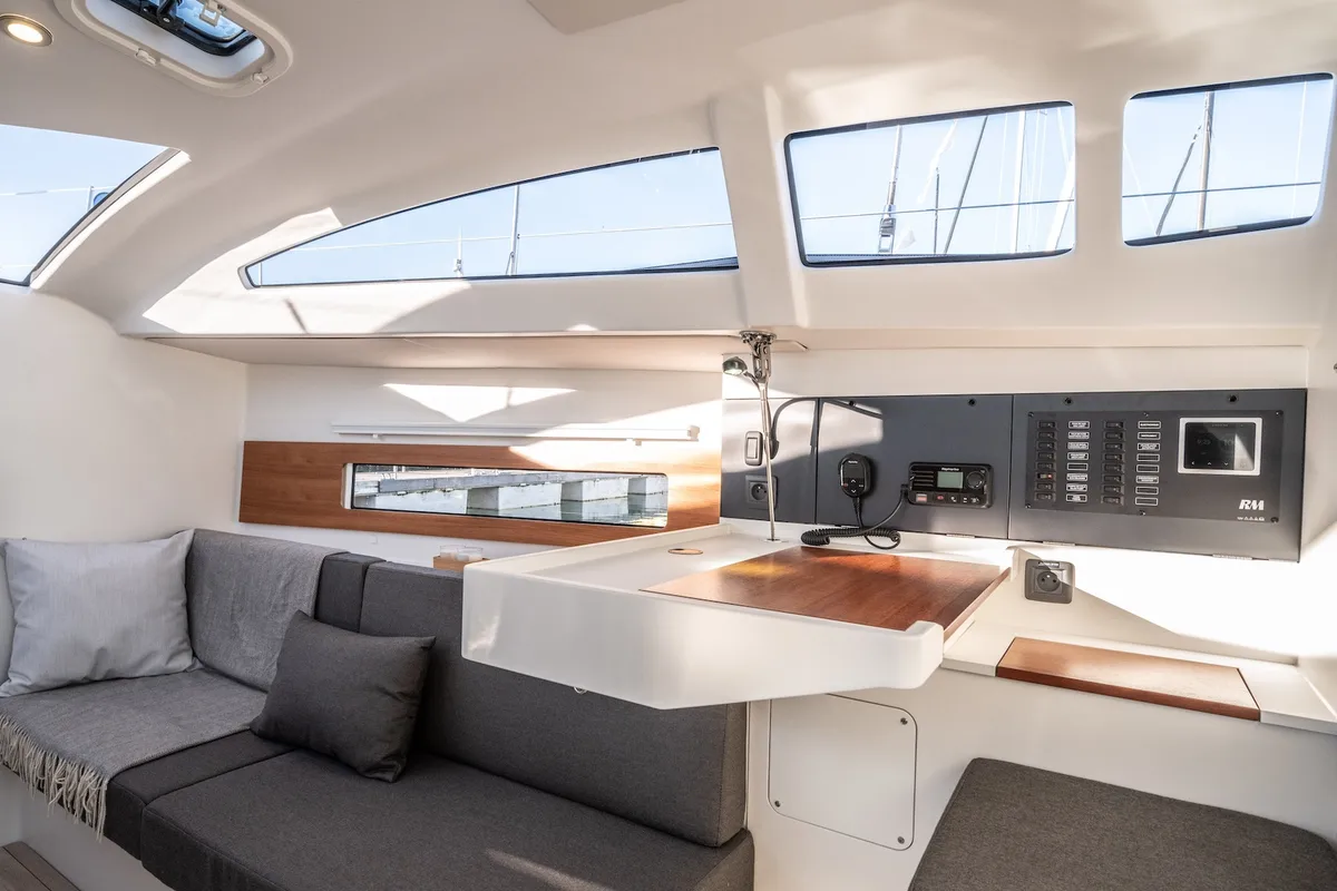 Salon of Kairos, a RM Yachts RM 1080 sailboat at La Trinité-sur-Mer, France