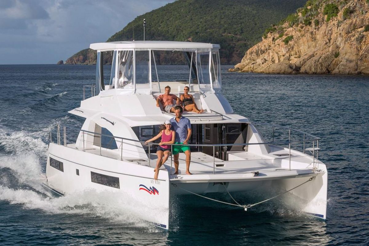 Exterior view of Moorings 433 PC Club, a Leopard 43 PC catamaran at Općina Marina, Croatia
