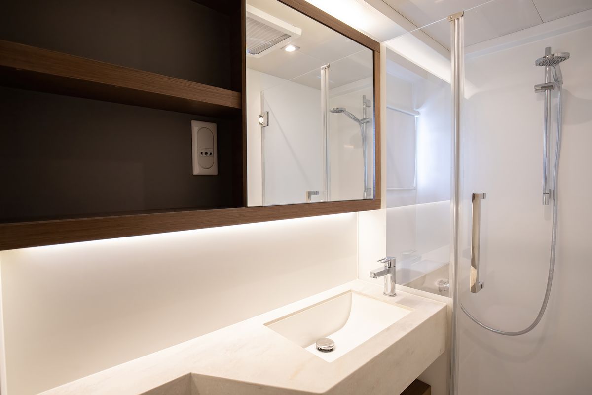 Cabin on Finocchietto, a Lagoon 50 catamaran at Salerno, Italy