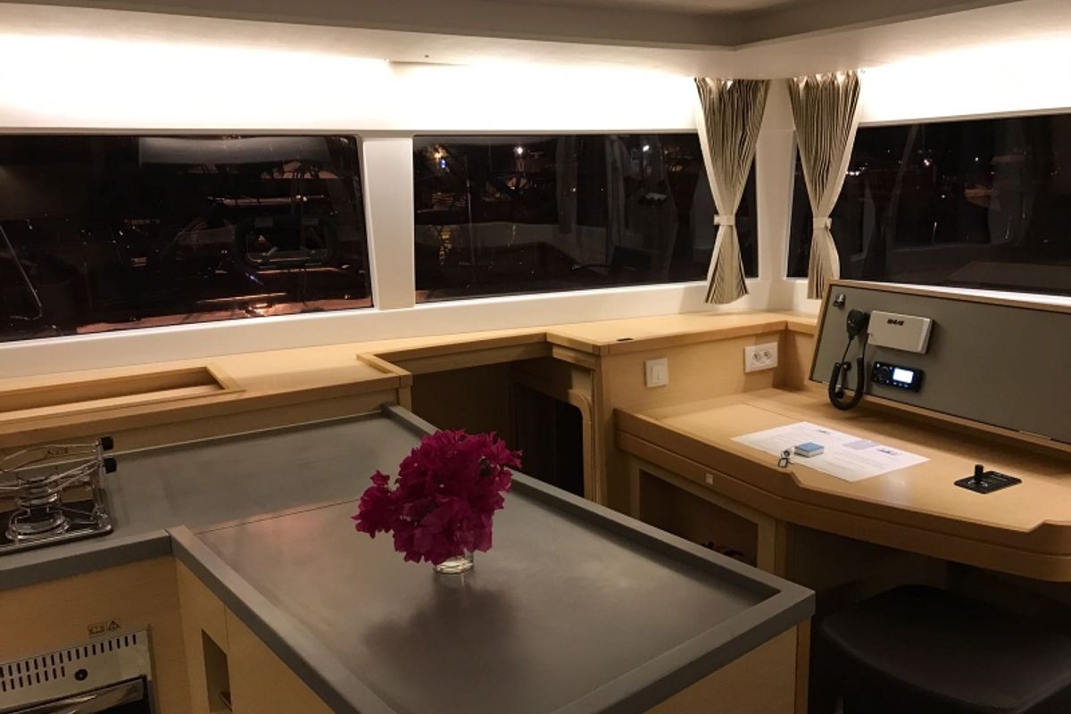 Galley of Toja, a Lagoon 450 Sport catamaran at Alameda, United States