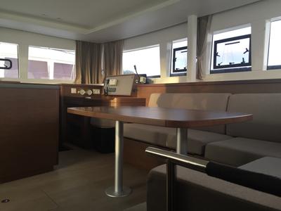 Salon of Toja, a Lagoon 450 Sport catamaran at Alameda, United States