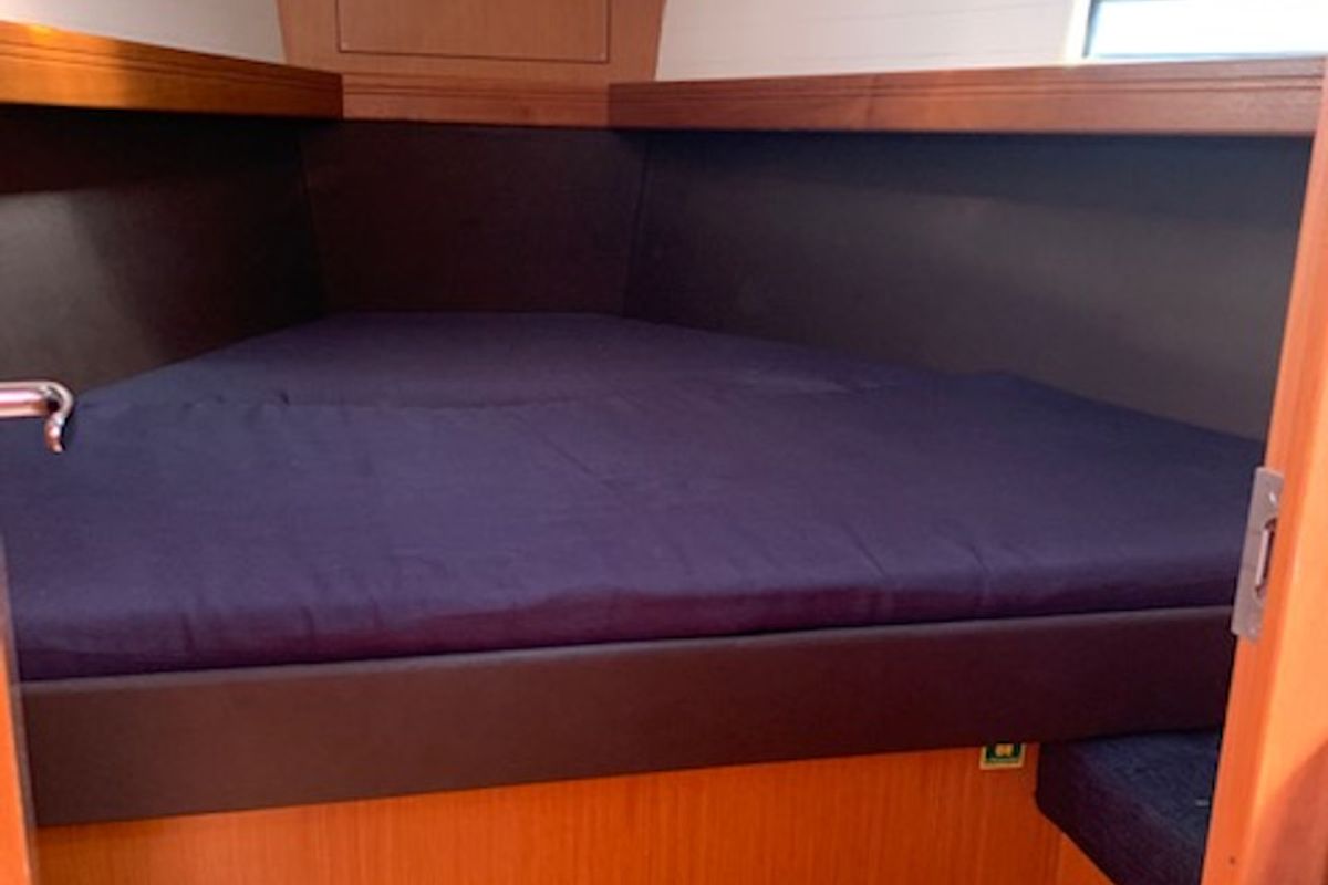Cabin on Happy Jack, a Bavaria 37 Cruiser sailboat at Preveza, Greece