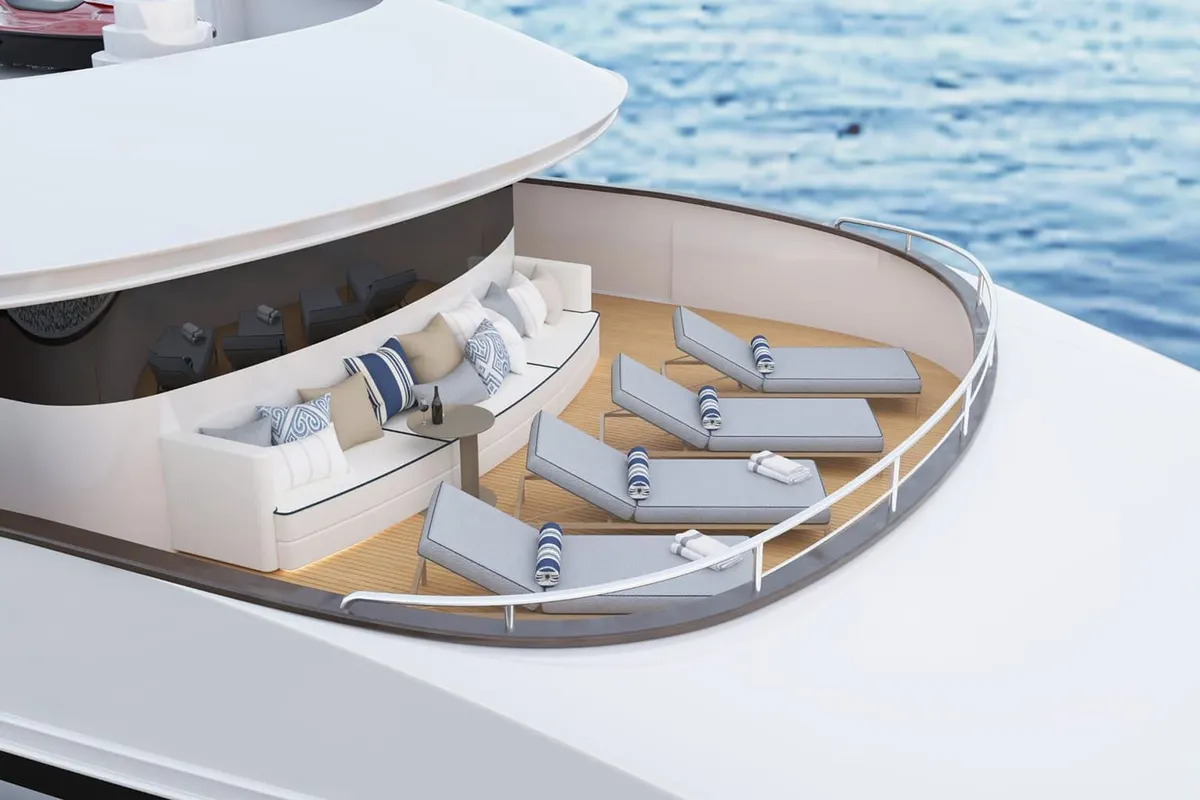 Deck of Alfa Mario, a Gulet Motoryacht yacht at Split, Croatia
