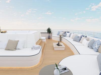 Deck of Alfa Mario, a Gulet Motoryacht yacht at Split, Croatia