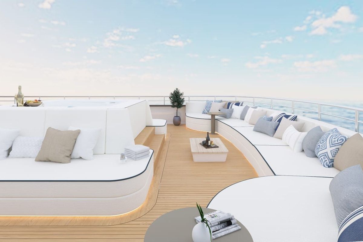 Deck of Alfa Mario, a Gulet Motoryacht yacht at Split, Croatia