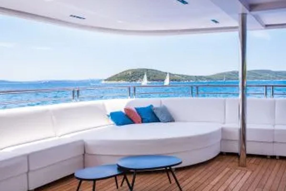 Deck of Alfa Mario, a Gulet Motoryacht yacht at Split, Croatia