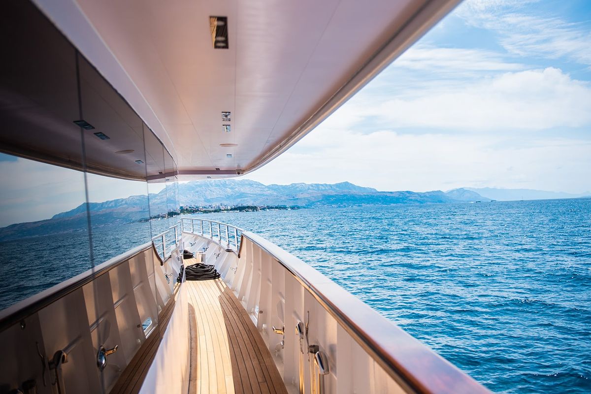 Deck of Alfa Mario, a Gulet Motoryacht yacht at Split, Croatia