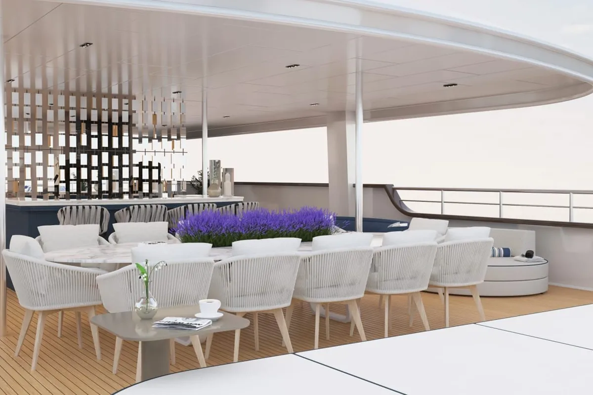 Deck of Alfa Mario, a Gulet Motoryacht yacht at Split, Croatia