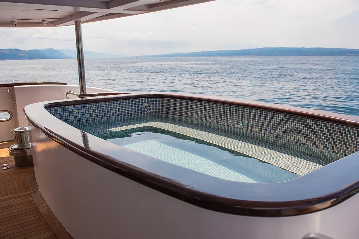 Deck of Alfa Mario, a Gulet Motoryacht yacht at Split, Croatia
