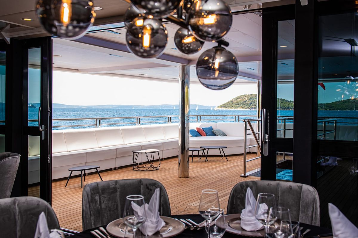 Salon of Alfa Mario, a Gulet Motoryacht yacht at Split, Croatia