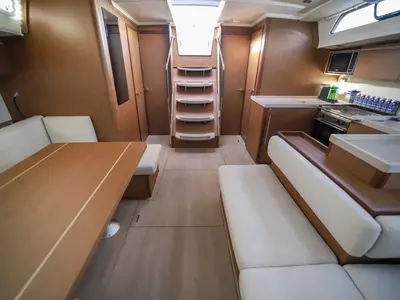 Salon of Sea Dream, a Beneteau Oceanis 51.1 sailboat at Olbia, Italy