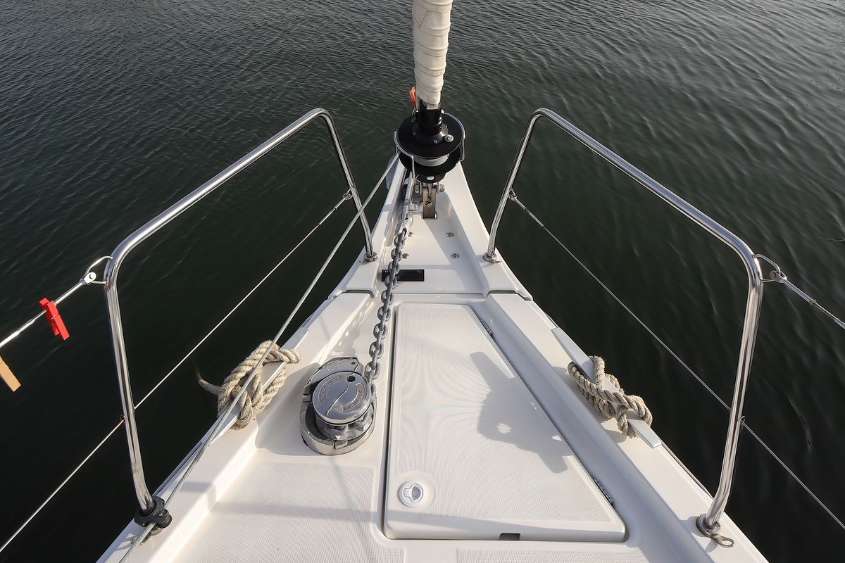 Exterior view of Sea Dream, a Beneteau Oceanis 51.1 sailboat at Olbia, Italy