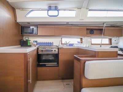 Galley of Sea Dream, a Beneteau Oceanis 51.1 sailboat at Olbia, Italy