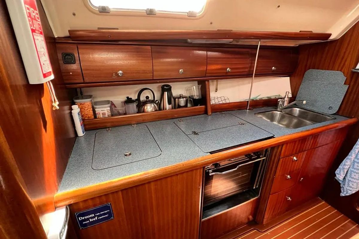 Galley of Meropi, a Bavaria 41 sailboat at Gouvia, Greece