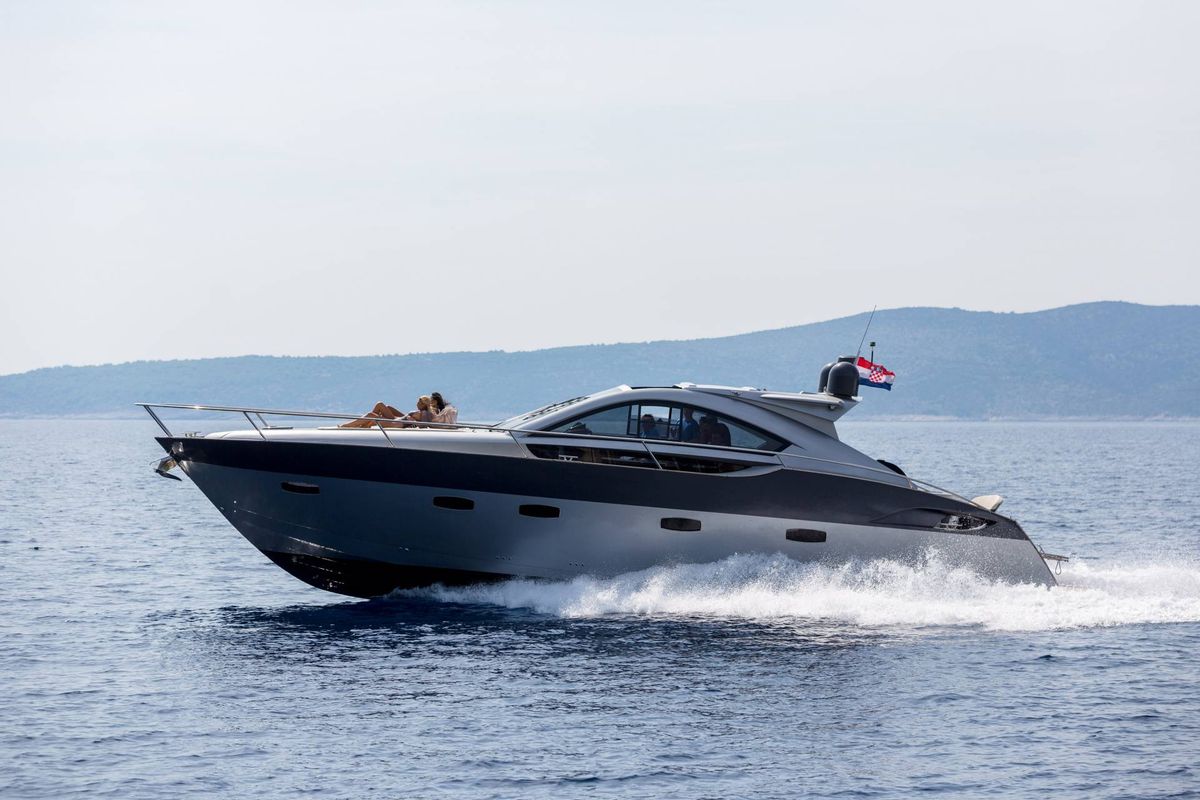 Exterior view of Premium +, a Pearl Sea 56 motorboat at Split, Croatia