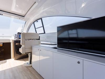 Cockpit of Premium +, a Pearl Sea 56 motorboat at Split, Croatia