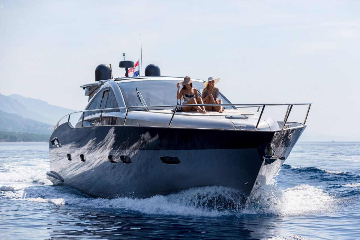 Exterior view of Premium +, a Pearl Sea 56 motorboat at Split, Croatia