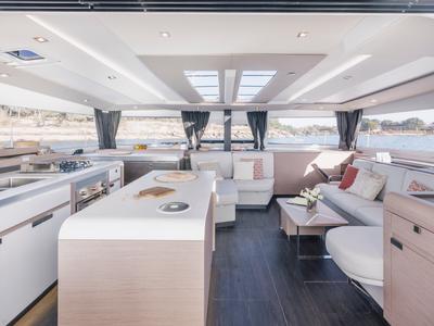 Galley of Dédé, a Fountaine Pajot Aura 51 catamaran at Hyères, France