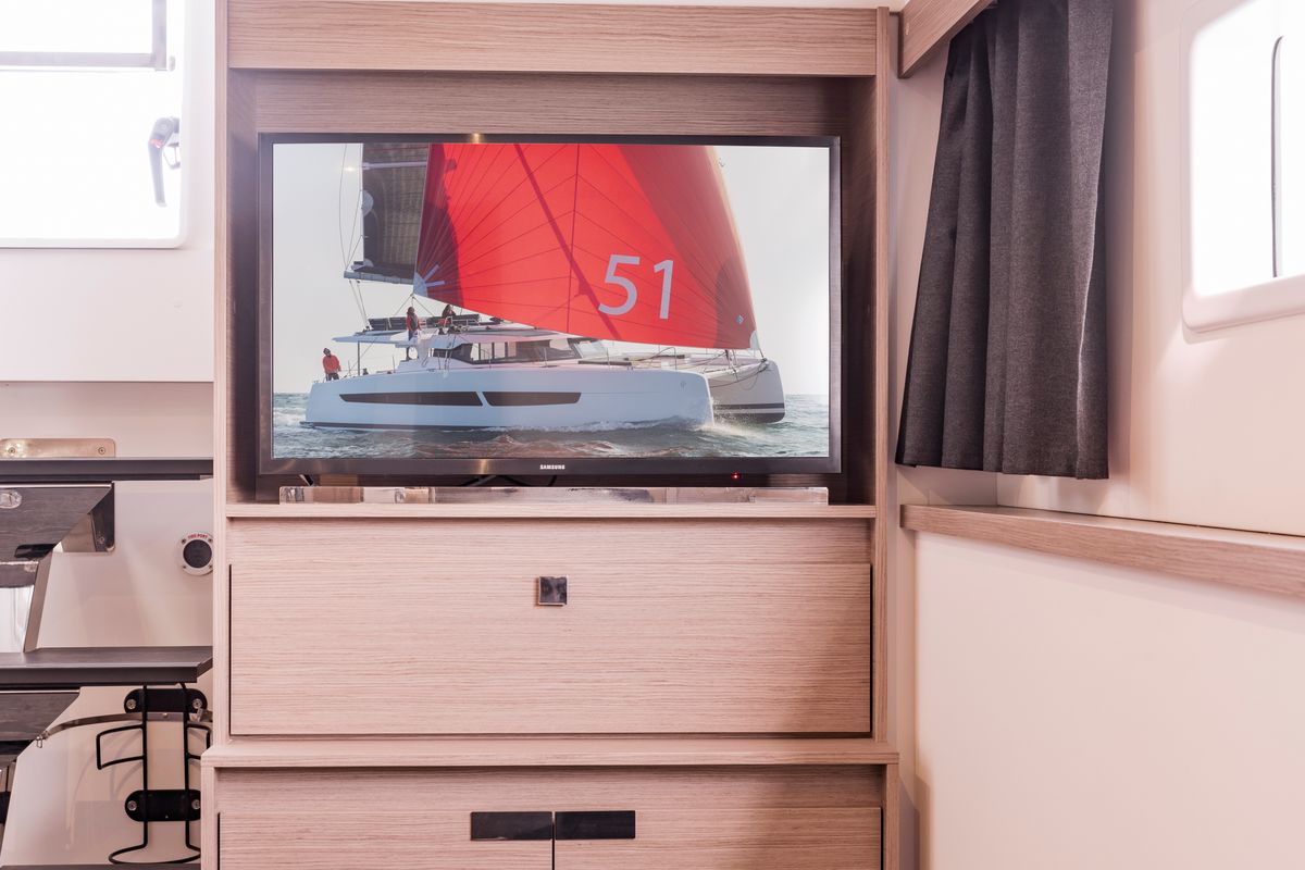 Dédé, a Fountaine Pajot Aura 51 catamaran at Hyères, France