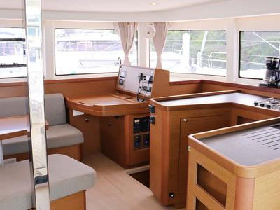Salon of Lili, a Lagoon 42 catamaran at Road Town, British Virgin Islands