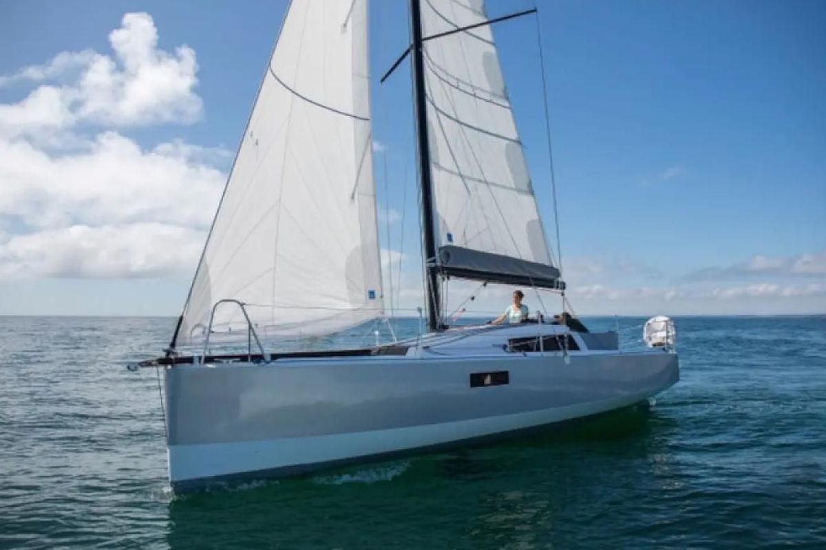 Exterior view of MA AUVA, a Pogo Structures Pogo 30 sailboat at La Trinité-sur-Mer, France