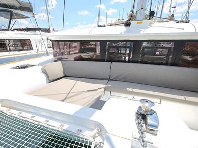 Deck of Mantra, a Lagoon 450 F catamaran at Pirovac, Croatia