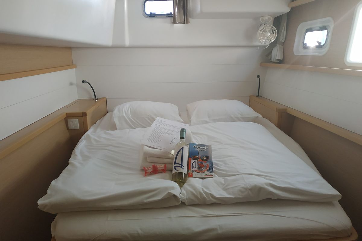 Cabin on Mantra, a Lagoon 450 F catamaran at Pirovac, Croatia