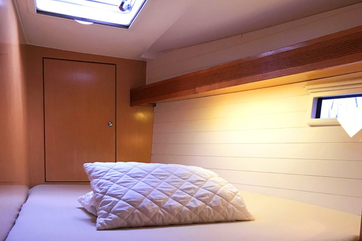 Cabin on Medusa, a Bavaria 45 Cruiser sailboat at Municipal Unit of Lefkada, Greece