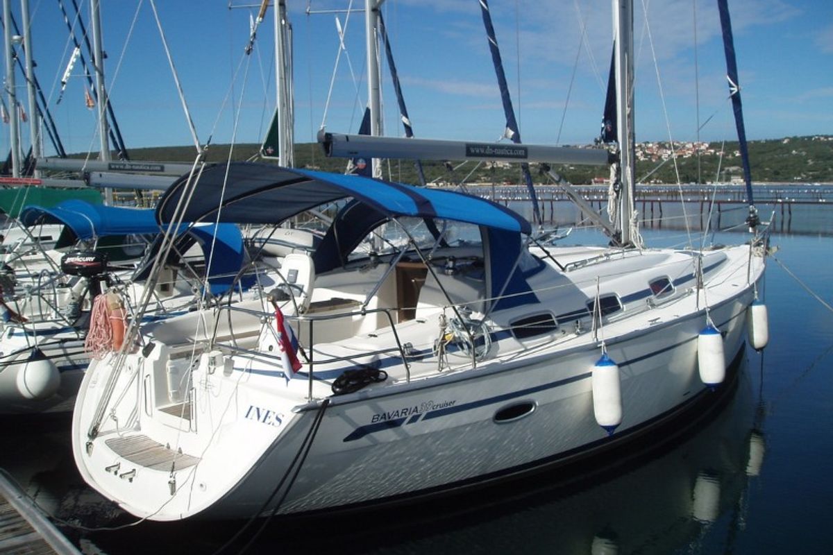 Exterior view of Ines, a Bavaria 39 Cruiser sailboat at Punat, Croatia