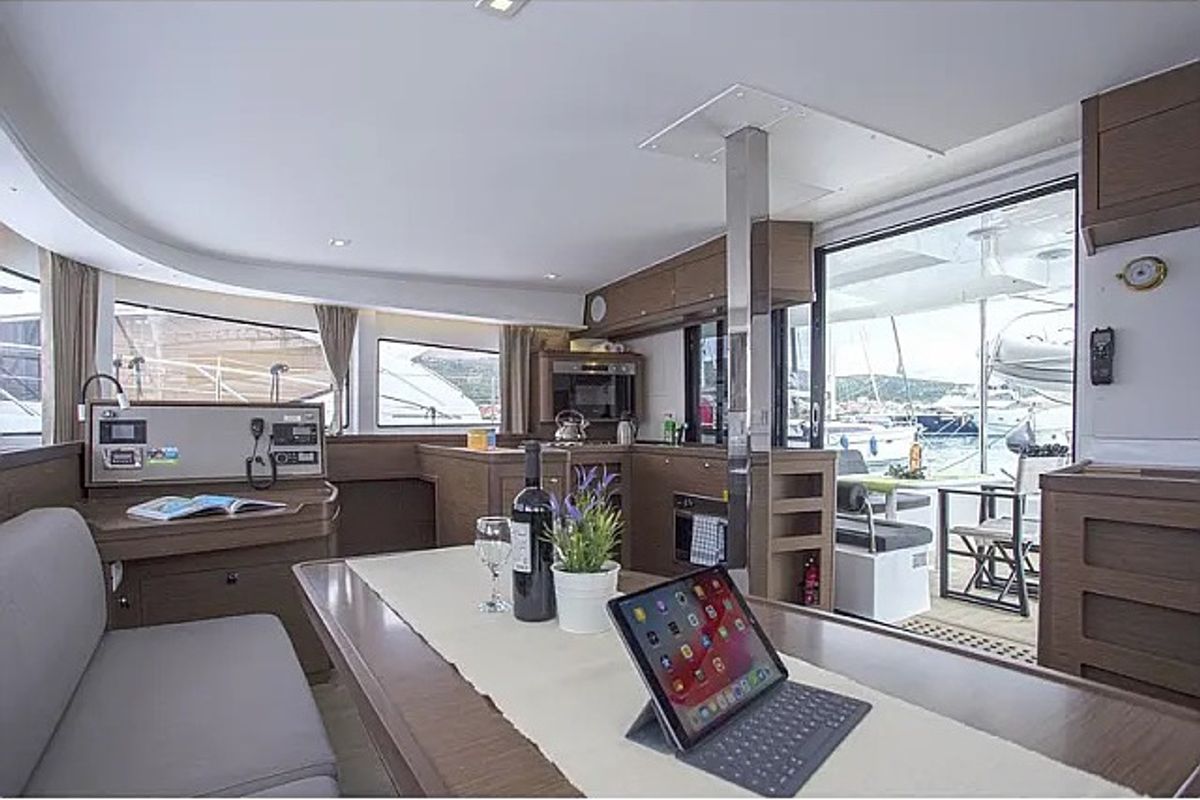 Salon of Stardust, a Lagoon 42 catamaran at Grad Trogir, Croatia