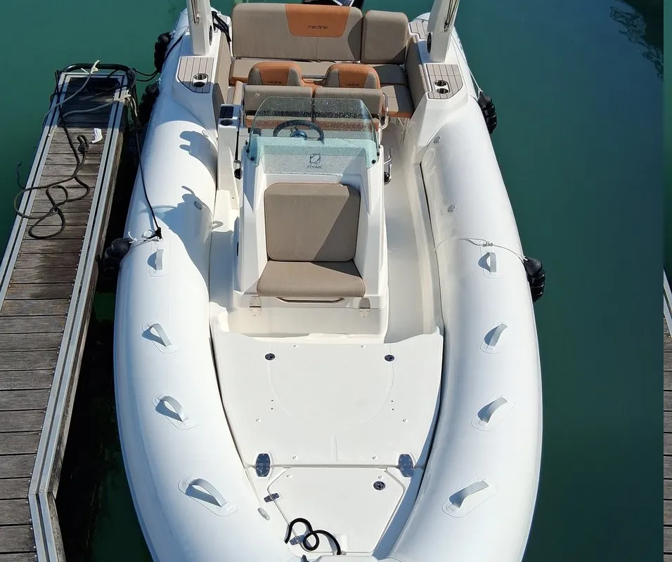 Exterior view of Anouk, a Zodiac Medline 7.5 rib at La Rochelle, France