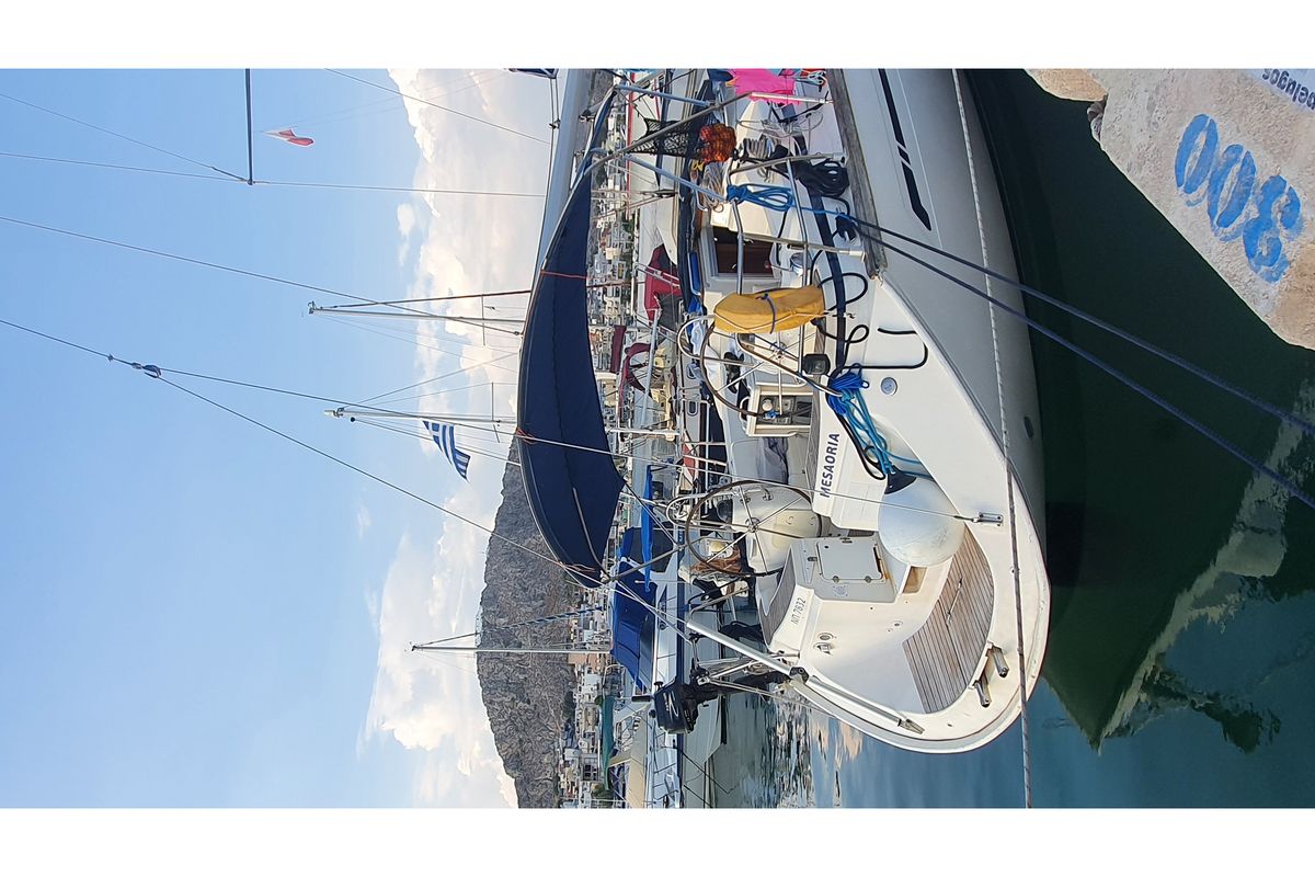 Exterior view of Mesaoria, a Bavaria 44 sailboat at Municipal Unit of Rhodes, Greece