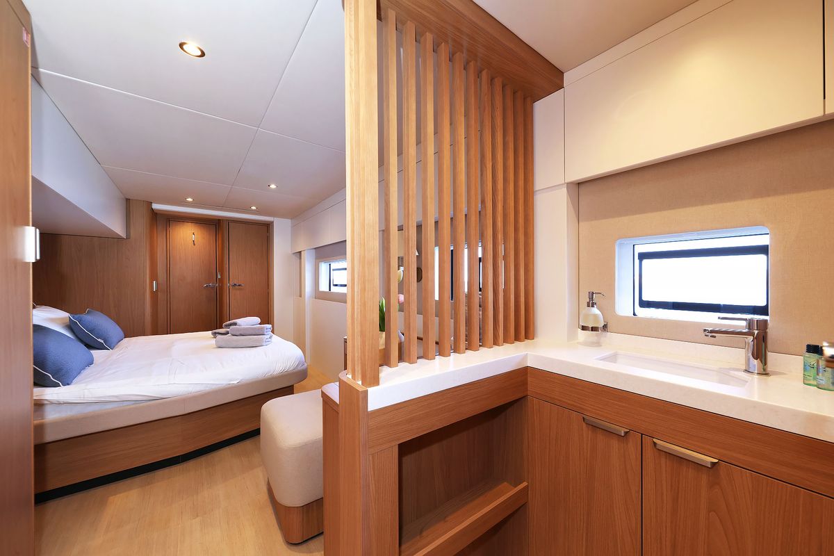 Cabin on Joie de mer, a Bali 5.8 catamaran at Grad Kaštela, Croatia
