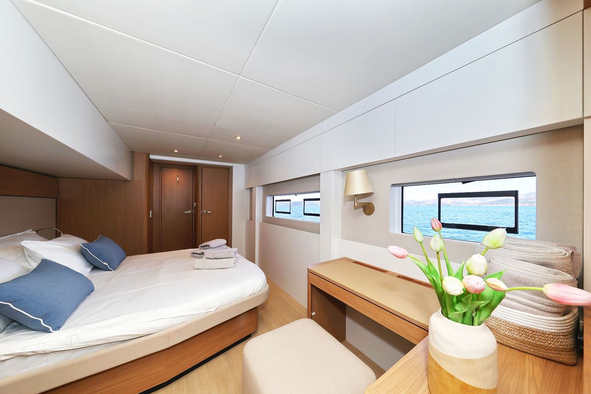 Cabin on Joie de mer, a Bali 5.8 catamaran at Grad Kaštela, Croatia