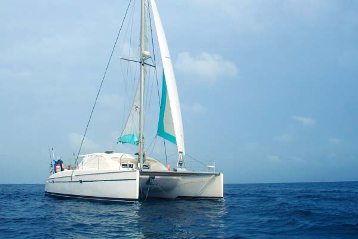 Exterior view of Ti Kay, a Nautitech Rochefort Nautitech 40 Open catamaran at San Blas, Corazon de Jesus, Panama