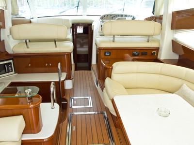 Salon of George's, a Prestige 46 Fly motorboat at Primošten, Croatia