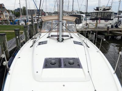 Deck of Summer Salt, a Jeanneau Sun Odyssey 440 sailboat at Chesapeake, United States