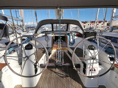 Cockpit of Silver Arrow, a Bavaria Cruiser 40 S sailboat at Grad Biograd na Moru, Croatia