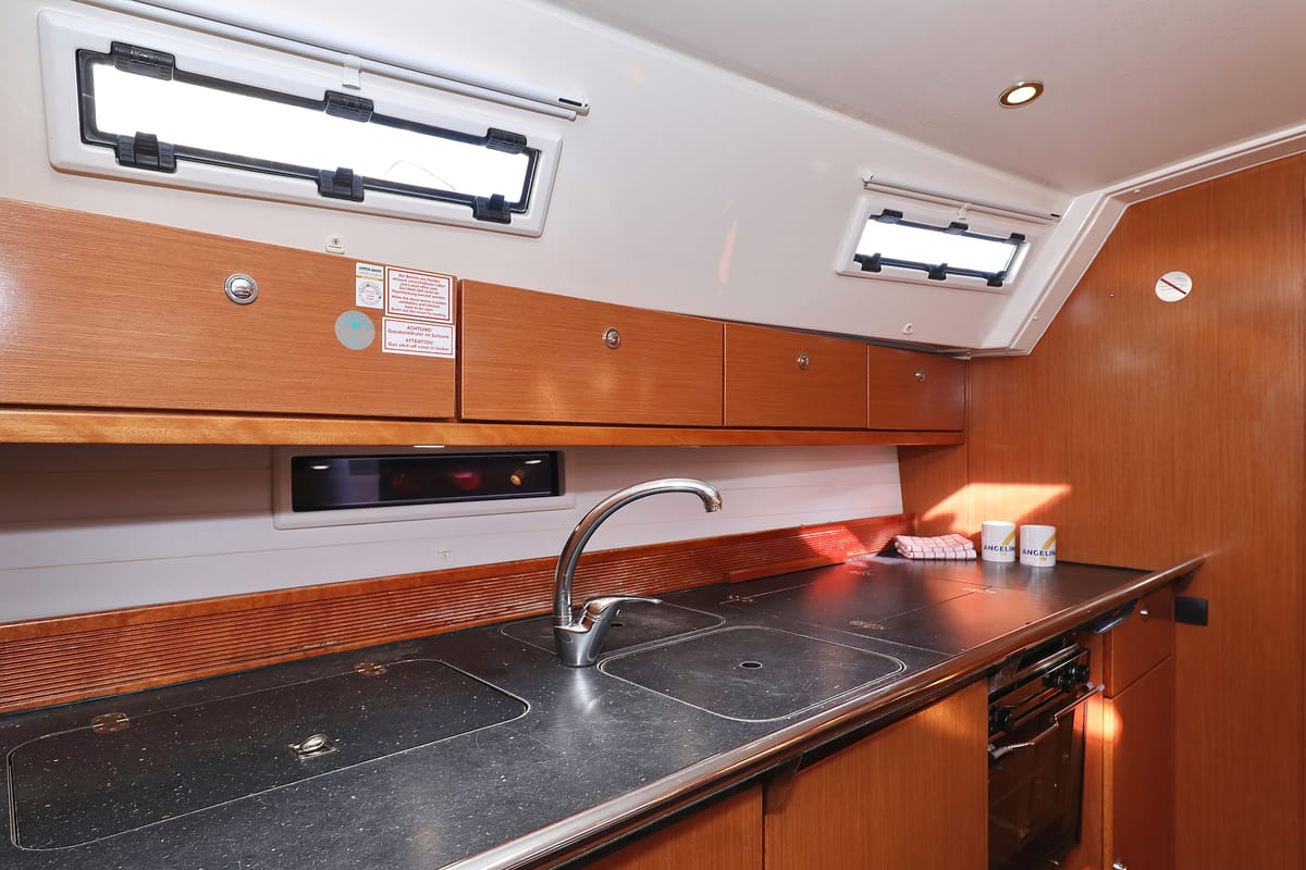 Galley of Silver Arrow, a Bavaria Cruiser 40 S sailboat at Grad Biograd na Moru, Croatia