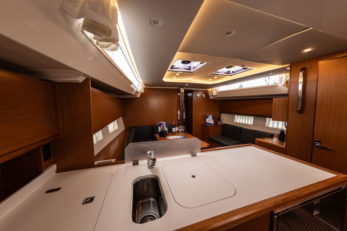 Galley of Silver I, a Bavaria C45 sailboat at Municipal Unit of Palairos, Greece