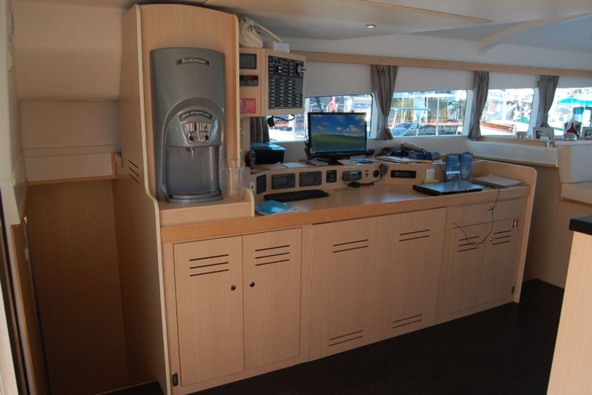 Cockpit of Bacchus, a Catlante catamarans Catlante 600 catamaran at Eden Island Marina, Seychelles