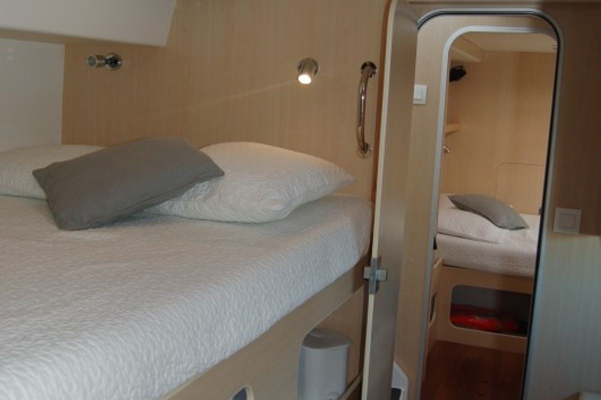 Cabin on Bacchus, a Catlante catamarans Catlante 600 catamaran at Eden Island Marina, Seychelles
