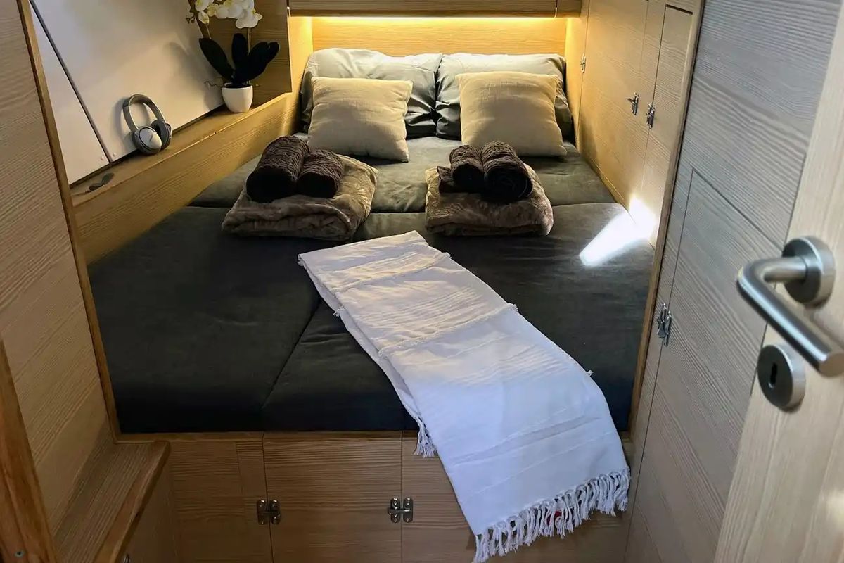 Cabin on Marcus D&D Kufner 57, a D&D Kufner 57 sailboat at Grad Trogir, Croatia