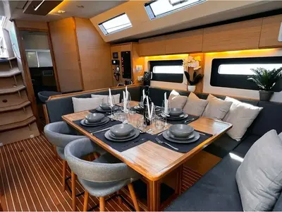 Salon of Marcus D&D Kufner 57, a D&D Kufner 57 sailboat at Grad Trogir, Croatia