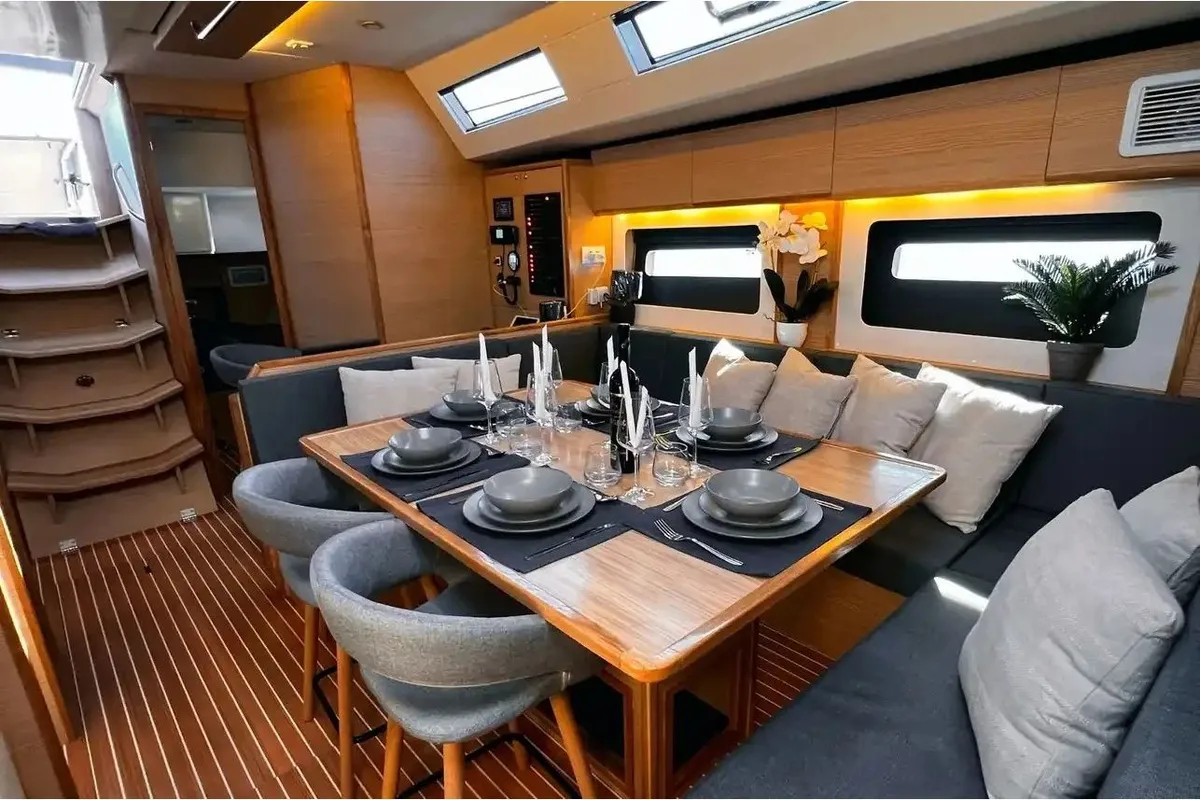 Salon of Marcus D&D Kufner 57, a D&D Kufner 57 sailboat at Grad Trogir, Croatia