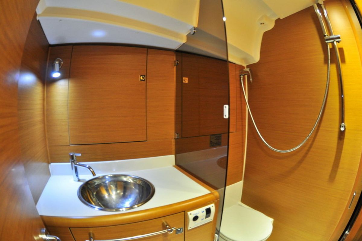 Head on Aeriko, a Jeanneau Sun Odyssey 439 sailboat at Athens, Greece