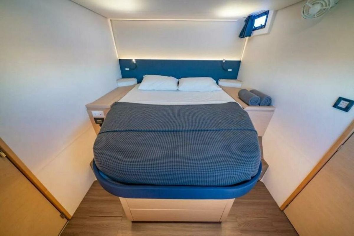 Cabin on Balam, a Fountaine Pajot Saba 50 catamaran at La Paz, Mexico