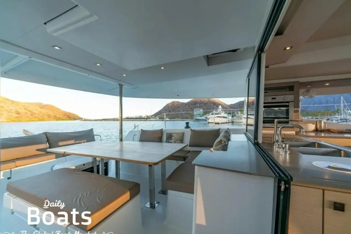 Galley of Balam, a Fountaine Pajot Saba 50 catamaran at La Paz, Mexico