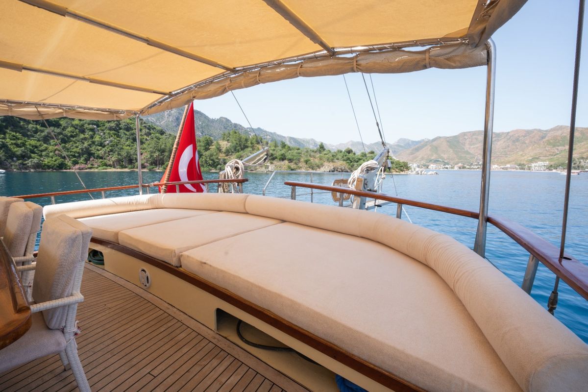 Deck of Memo, a Custom Made Memo yacht at Bodrum, Turkey