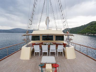 Deck of Memo, a Custom Made Memo yacht at Bodrum, Turkey